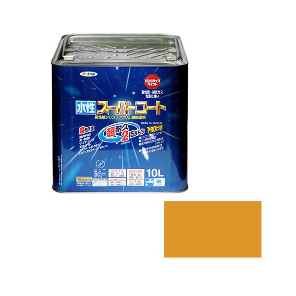 直送 代引不可・他メーカー同梱不可 アサヒペン 4970925416674 水性スーパーコート １０Ｌ シトラスイエロー 4970925416674 水性塗料 ペンキ 多用途-水性スーパーコート