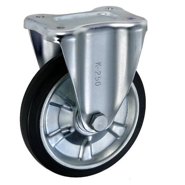 (LINEクーポン有)岐阜産研工業 ウカイ SK-250 Kタイプ キャスター サイズ250mm 鋼板製ゴム SK250
