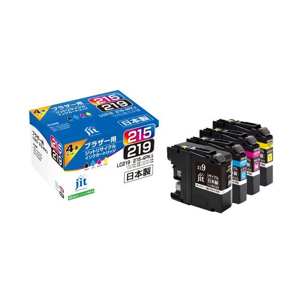 (LINEクーポン有)ジット JIT-B2192154P JITインクLC219／215－4PK JITB2192154P 互換プリンターインク リサイクルインク カートリッジ ブラザー 大容量タイプ