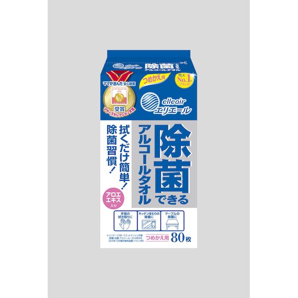 【同梱不可】【お一人さま1点限り】大王製紙 4902011731125 除菌できるアルコールタオル つめかえ用80枚×24パック