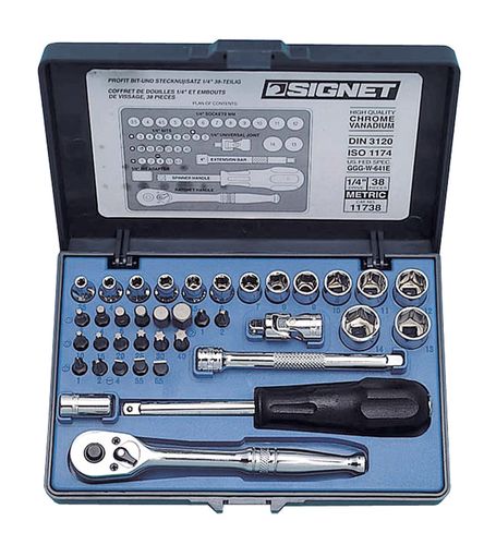 (LINEクーポン有)シグネット 工具 SIGNET 11738 1/4DR 38PC mm ソケットレンチセット 000856811738 11738型 シグネット1 ハンドツール 4ドライブ