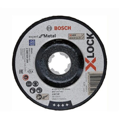 【即納在庫品】「直送」ボッシュ 2608619259 【10個入】 Ｘ－ＬＯＣＫ 研削砥石エキスパート 鉄用１２５ｘ６．０ オフセット型