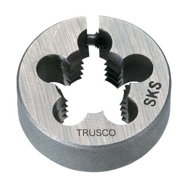 【即納在庫品】「直送」ＴＲＵＳＣＯ LT50D-10X1.5 左・アジャスタブル丸ダイス 50径 10X1．5 SKS LT50D10X1.5