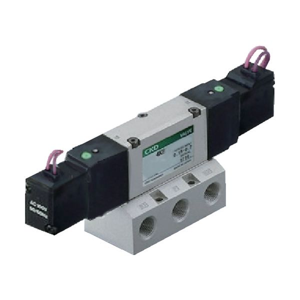 【即納在庫品】「直送」ＣＫＤ 4KB320-08-AC100V 4Kシリーズパイロット式5ポート弁セレックスバルブ 4KB32008AC100V