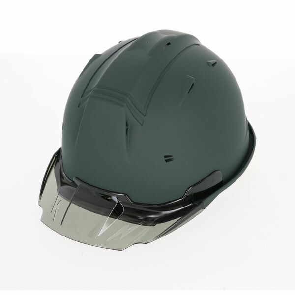 (LINEクーポン有)進和化学工業 シンワ 3257 シールド付きヘルメット SS－29FSV Lグリーンマット塗装／バイザースモーク／シールドクリア