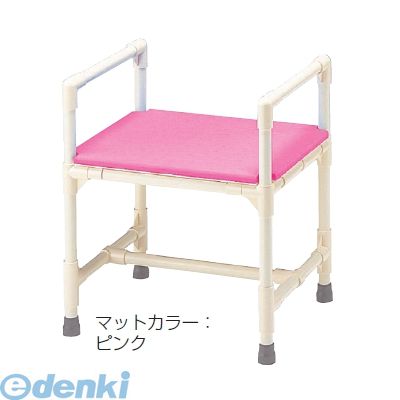 【個人宅配送不可】【個数:1個】矢崎化工 CAA-9-PK 直送 代引不可・他メーカー同梱不可 シャワーいす プッシュアップ型マット固定タイプ 座面マット色:ピンク CAA9PK|文具のブングット