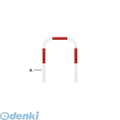【個人宅配送不可】【個数：1個】帝金 Teikin 82-A R&W 直送 代引不可・他メーカー同梱不可 スチール製バリカー　横型・コノ字型・アーチ型・U字型車止めポール スタンダードタイプ φ60.5xt2.8 W700 H650 ｍｍ 赤白色 82AR&W｜文具のブングット