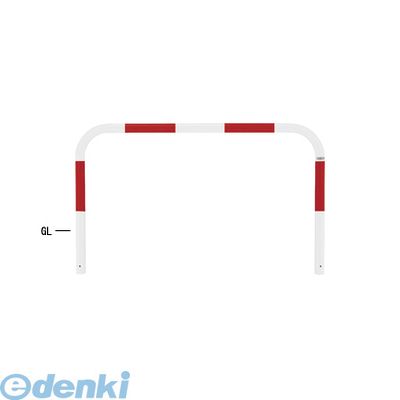 【受注生産品 納期-約1ヶ月】【個人宅配送不可】【個数：1個】帝金 Teikin 82A-15 R&W 直送 代引不可・他メーカー同梱不可 スチール製バリカー　横型・コノ字型・アーチ型・U字型車止めポール スタンダードタイプ φ60.5xt2.8 W1500 H650 ｍｍ 赤白色 82A15R&W｜文具のブングット 15,595円