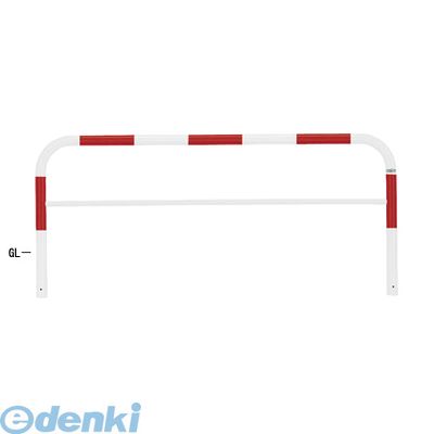 【個人宅配送不可】帝金 Teikin 82A3-20 R&W 直送 代引不可・他メーカー同梱不可 スチール製バリカー 横型・コノ字型・アーチ型・U字型車止めポール スタンダードタイプ 中桟付・中桟あり φ60.5xt2.8 W2000 H650 mm 赤白色 82A320R&W|文具のブングット
