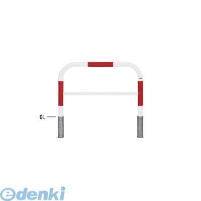 【個人宅配送不可】帝金 Teikin 82C3-10 R&W 直送 代引不可・他メーカー同梱不可 スチール製バリカー　横型・コノ字型・アーチ型・U字型車止めポール スタンダードタイプ 中桟付・中桟あり　φ60.5xt2.8 W1000 H650 ｍｍ 赤白色 82C310R&W