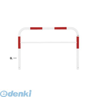 【個人宅配送不可】帝金 Teikin Y82A3-15 R&W 直送 代引不可・他メーカー同梱不可 スチール製バリカー 横型・コノ字型・アーチ型・U字型車止めポール スタンダードタイプ 中桟付・中桟あり φ60.5xt2.8 W1500 H800 mm 赤白色 Y82A315R&W|文具のブングット