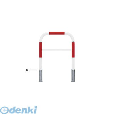 【個人宅配送不可】【個数：1個】帝金 Teikin Y82-C3 R&W 直送 代引不可・他メーカー同梱不可 スチール製バリカー　横型・コノ字型・アーチ型・U字型車止めポール スタンダードタイプ 中桟付・中桟あり　φ60.5xt2.8 W750 H800 ｍｍ 赤白色 Y82C3R&W