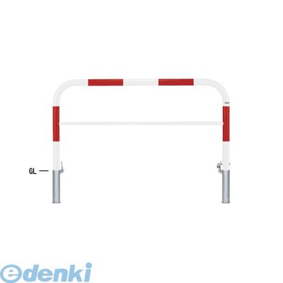 【個人宅配送不可】帝金 Teikin Y82PK3-15 R&W 直送 代引不可・他メーカー同梱不可 スチール製バリカー　横型・コノ字型・アーチ型・U字型車止めポール スタンダードタイプ 中桟付・中桟あり　φ60.5xt2.8 W1500 H80