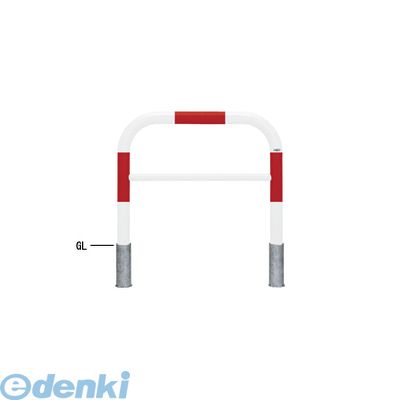 【個人宅配送不可】帝金 Teikin Y83C3-10 R&W 直送 代引不可・他メーカー同梱不可 スチール製バリカー　横型・コノ字型・アーチ型・U字型車止めポール スタンダードタイプ 中桟付・中桟あり　φ76.3xt3.2 W1000 H800 ｍｍ 赤白色 Y83C310R&W