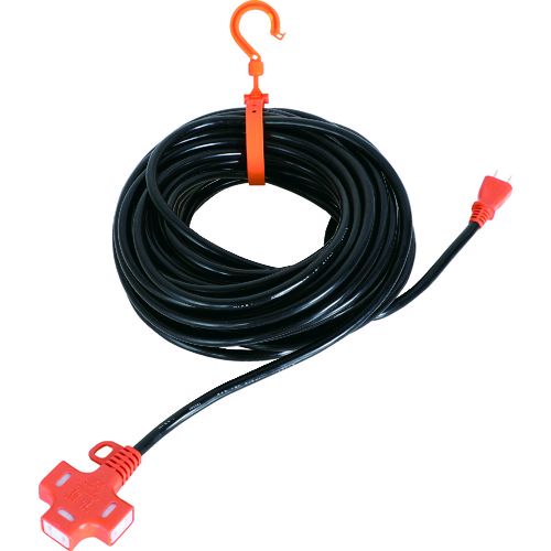 ＴＲＵＳＣＯ TKC-ND20 抜け止めマルチタップ延長コード ２０ｍ TKCND20 20m2072450 207-2450 ブラック｜文具のブングット