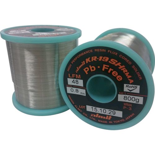 【即納在庫品】「直送」アルミット KR19SHRMA-LFM48-P3-1.2MM 鉛フリーやに入りはんだ KR−19 SH RMA LFM48 1.2mmKR19SHRMALFM48P31.2MM|文具のブングット