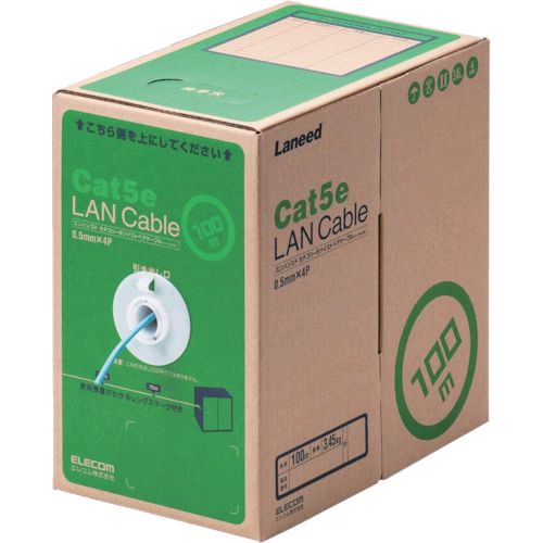 【即納在庫品】「直送」エレコム LD-CT2/LB100/RS ＥＵ　ＲｏＨＳ準拠ＬＡＮケーブル　ＣＡＴ５Ｅ　１００ｍ　ライトブルーLDCT2LB100RS｜文具のブングット