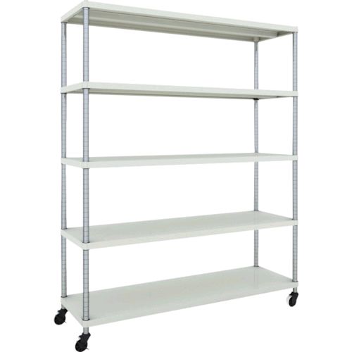 【個人宅配送不可】トラスコ中山 ＴＲＵＳＣＯ PER6545U125W 直送 代引不可・他メーカー同梱不可 スチールラック フェニックスラック １５００Ｘ４５０ ５段 Ｕ車輪付 Ｗ色 抗菌粉体塗装