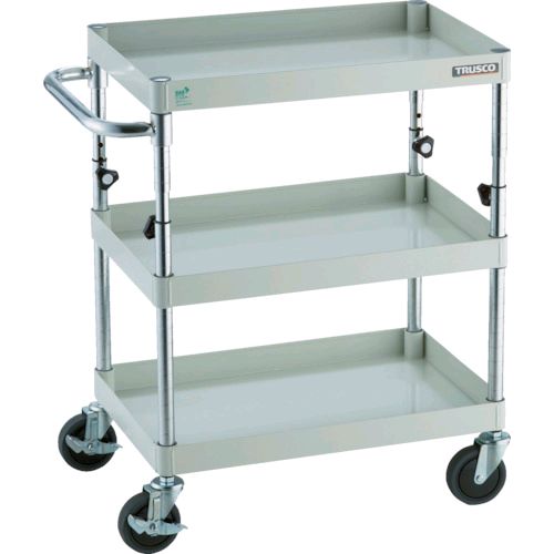 トラスコ TRUSCO PEW-A793-W ツールワゴン フェニックスワゴン 省音 ９００Ｘ６００ＸＨ７００～９５０ ３段 ホワイトPEWA793W8000