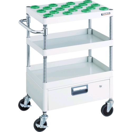 【即納在庫品】「直送」トラスコ TRUSCO PEW-TL962BV-W 直送 代引不可・他メーカー同梱不可 ツールワゴン フェニックスワゴン 省音 ６００Ｘ４００ １段引出付 ＢＴ&minus;４０ ホワイトPEWTL962BVW8000｜文具のブングット