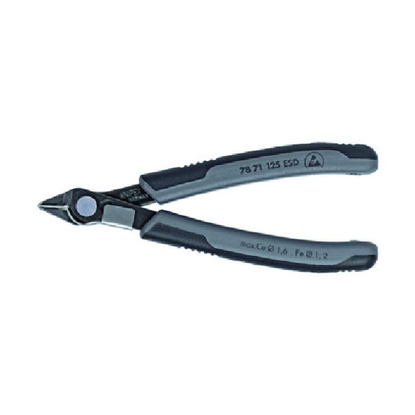 (LINEクーポン有)【即納在庫品】「直送」クニペックス KNIPEX 7871-125ESD エレクトロニクス スーパーニッパー １２５ｍｍ 7871125ESD