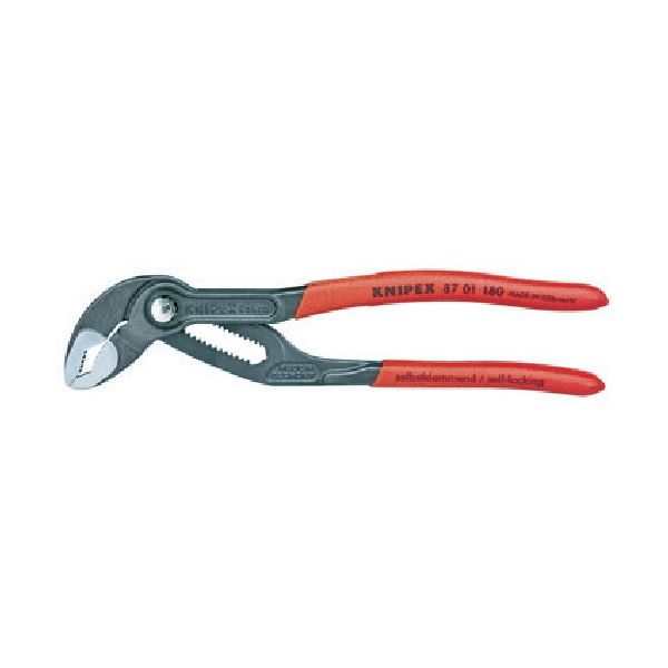 【即納在庫品】「直送」ＫＮＩＰＥＸ 8701-180 ウォーターポンププライヤー コブラ ソフトプラスチックハンドル １８０ｍｍ 8701180 KNIPEX社 クニペックス 4003773022015