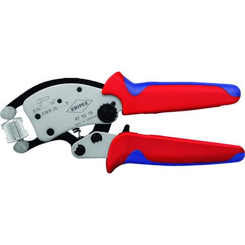 ＫＮＩＰＥＸ 9753-18 マルチアジャストワイヤーエンド圧着ペンチ 975318 KNIPEX社 クニペックス 電気設備資材 工事用部材