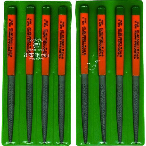 【即納在庫品】「直送」ツボサン TSUBOSAN HA008-02 組ヤスリ　８本組　半丸　中目 HA00802