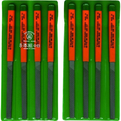 【即納在庫品】「直送」ツボサン TSUBOSAN HI008-02 組ヤスリ　８本組　平　中目 HI00802