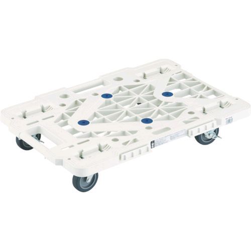 トラスコ中山 TRUSCO MPK-600JS-W 樹脂製平台車 ルートバンメッシュタイプ ６１５Ｘ４１５ ４輪自在 ストッパー付 白 MPK600JSW
