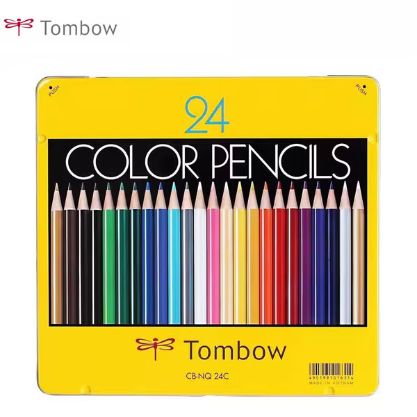 楽天市場】【36色セット】トンボ鉛筆／缶入色鉛筆 丸軸 CB-NQ36C