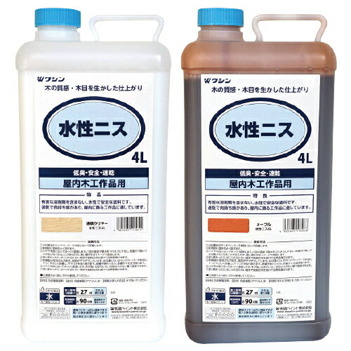 水性ニス　４．０Ｌ　透明クリヤー 911301【和信ペイント】