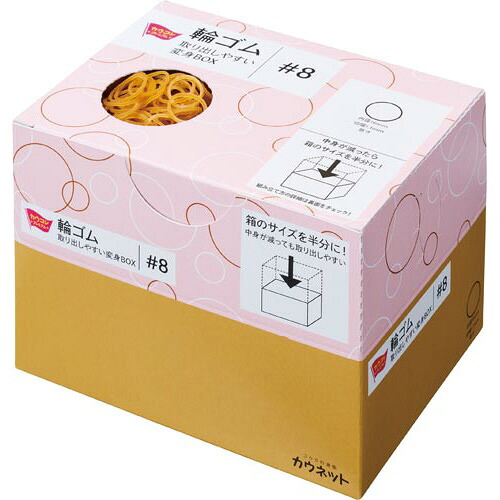 パ）輪ゴム　取り出しやすい変身ＢＯＸ　Ｎｏ．８　１セット（約８２００本入×５） 4321-8011 【カウネット】