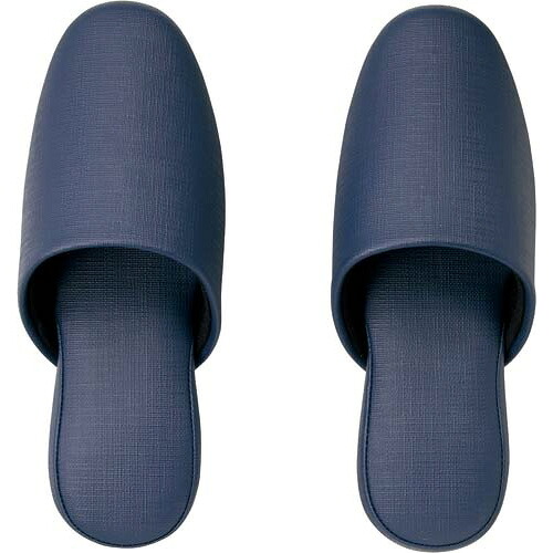 パ）洗えるビニールスリッパ　１０足組　ダークブルー　●外寸法：約２６．５ｃｍ4234-8955【カウネット】｜ブングアール