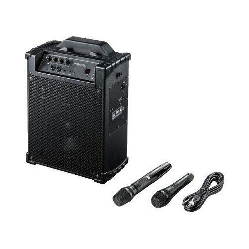 ワイヤレスマイク付き拡声器スピーカー　幅２８０×奥行１６０×高さ３９０ｍｍ MM-SPAMP10 【サンワサプライ】