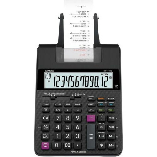 印刷機計算器 ＨＲ－１７０ＲＣ－ＢＫHR-170RC-BK【カシオ計算機】