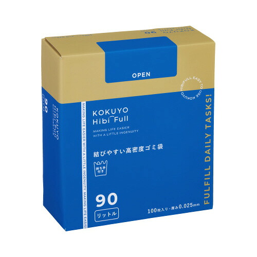 ヒビフル　結びやすい高密度ゴミ袋　９０Ｌ半透明箱タイプ　１箱（１００枚入）　1箱（100枚入） KHF-GH161 【コクヨ】