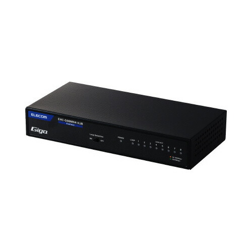 スイッチングＨｕｂ ８Ｐ 金属元素 羅針盤黒 1台EHC-G08MN4-HJB【エレコム】