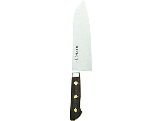 【お取り寄せ】正広 日本鋼口金付 三徳庖丁 175mm 13023