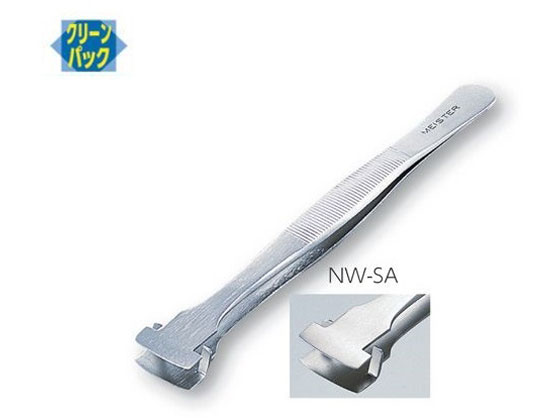 【お取り寄せ】アズワン MEISTERピンセット ウェハー用 幅広 耐酸鋼 NW-SA