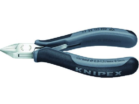 【お取り寄せ】KNIPEX ESD精密用ニッパー 115mm 7732-115ESD