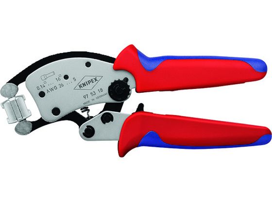 【お取り寄せ】KNIPEX マルチアジャストワイヤーエンド圧着ペンチ 9753-18|BUNGU便