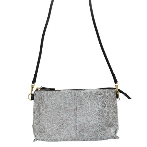 【クーポン対象外】 イコットikot お財布ポシェット ショルダーバッグ 鞄 クラッキングレザー Silver x White メーカー品番IK119003｜文具のある暮らし