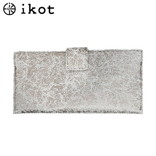 【クーポン対象外】イコット 薄型長財布 クラッキングレザー 本革 牛革 シルバー×ホワイト ikot メーカー品番IK324001-SVWH
