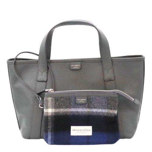 【クーポン券客体外】ペッレモルビダトートバッグ Johnstons of Elginジョンストンズオブエルガン 濃灰色薄墨色 製造業者品番PMO-JETE007-CGY