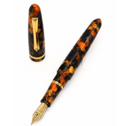 【10%OFFクーポン】モンテグラッパ Venetia ヴェネツィア ステンレス 万年筆F(細字) ハバナアンバー Montegrappa メーカー品番ISVEN2AO|文具のある暮らし