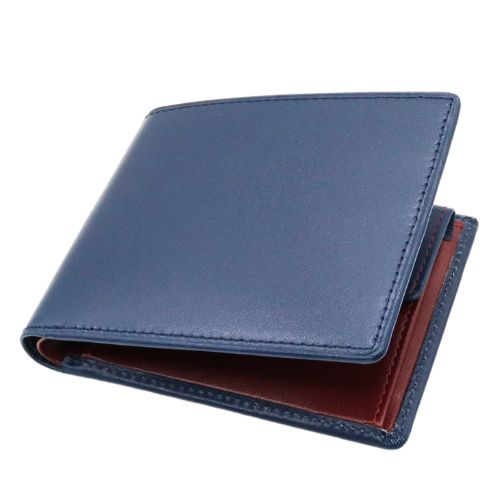 【10%OFFクーポン】モルフォ ヘレナ Sinceroシンチェーロ 二つ折り財布 小銭入れ付札入 本革 ネイビー×ボルドー メーカー品番0853-5