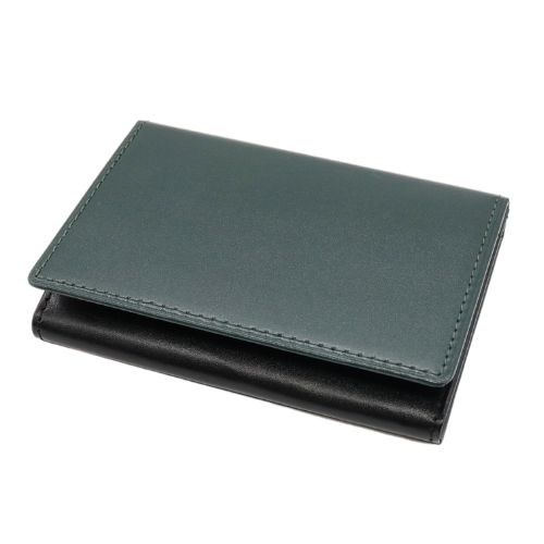 【10%OFFクーポン】モルフォ ヘレナ Sinceroシンチェーロ 名刺入れ ササマチW 本革 グリーン×ブラック メーカー品番0855-6 名刺入れ-財布・ケース-バッグ・小物・ブランド雑貨