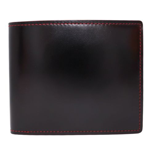 【10%OFF引き換え証】モルフォCYPRISキプリス二つ折り札入れ(御釣り入れ付き添い人札入)コードバン×シラサギ金入れ黒いこと×赤いこと製造業者品番4121-4 財布・ケース-バッグ・小物・ブランド雑貨-メンズ財布