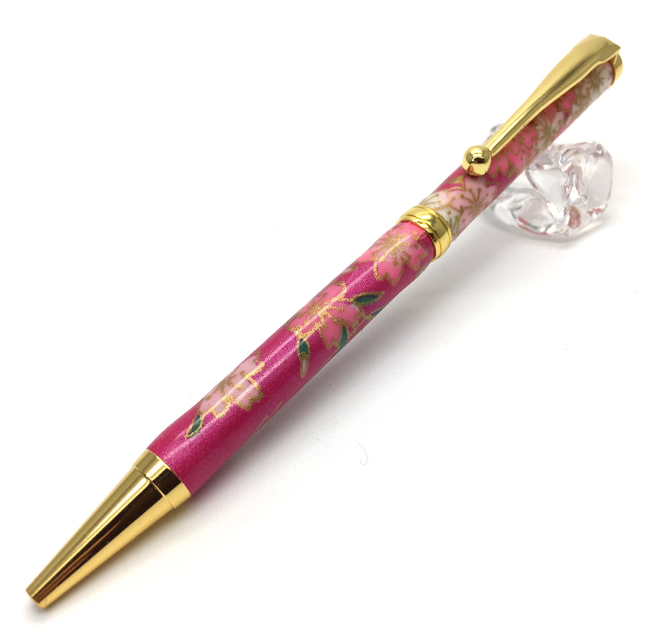 美濃和紙ボールペン しだれ桜・紫色 油性 和柄 伝統工芸品 プレゼント お祝い 日本製 オシャレ 記念品